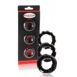 Set 3 cockrings Stretchy -...